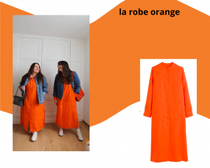 robe orange lin, robe orange laredoute